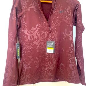 NIKE Maroon pullover with faux lace overlay